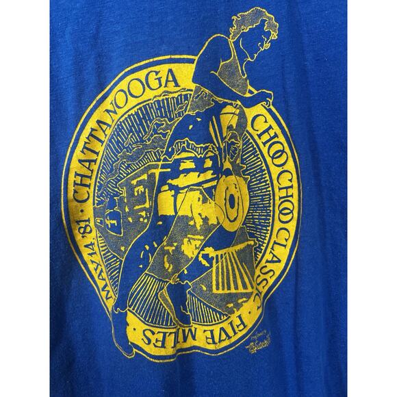 VTG 1981 Choo Choo Classic 5 Mile Race T-Shirt Blue Natty Light Beer M USA Made - Picture 2 of 8